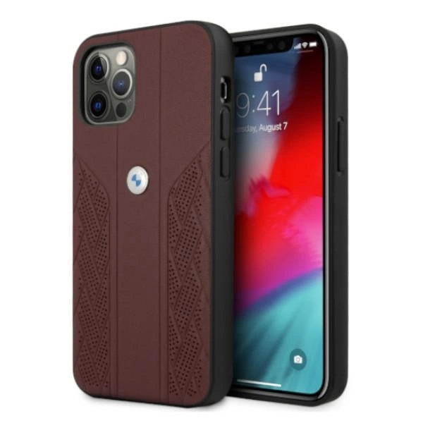 Etui BMW BMHCP12MRSPPR iPhone 12/12 Pro 6,1" rød/rød hårdkasse Læder Curve Perforat