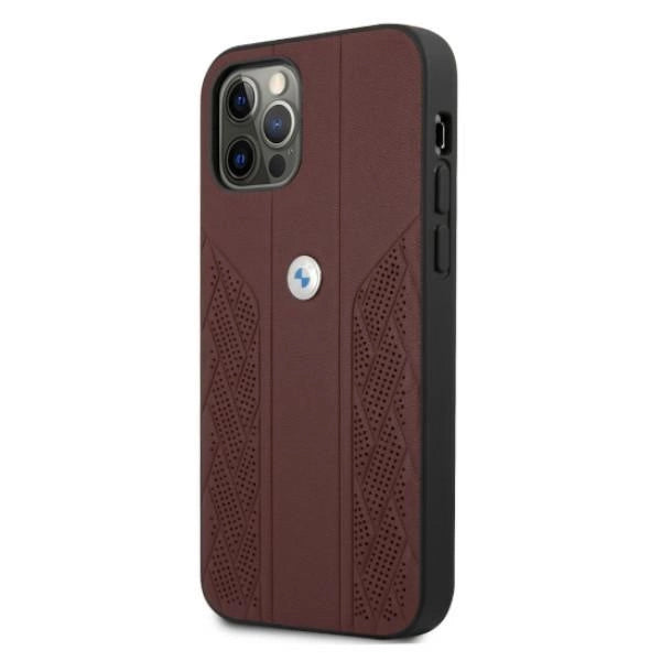 Etui BMW BMHCP12MRSPPR iPhone 12/12 Pro 6,1" rød/rød hårdkasse Læder Curve Perforat