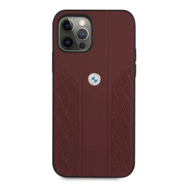 Etui BMW BMHCP12MRSPPR iPhone 12/12 Pro 6,1" rød/rød hårdkasse Læder Curve Perforat