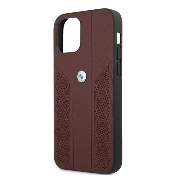 Etui BMW BMHCP12MRSPPR iPhone 12/12 Pro 6,1" rød/rød hårdkasse Læder Curve Perforat