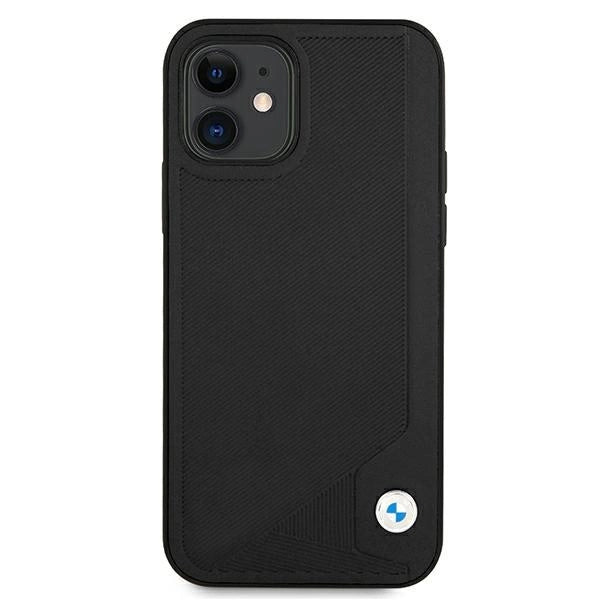Etui BMW BMHCP12SRCDPK iPhone 12 mini 5,4 "sort/sort hårdkasse læder Deboss