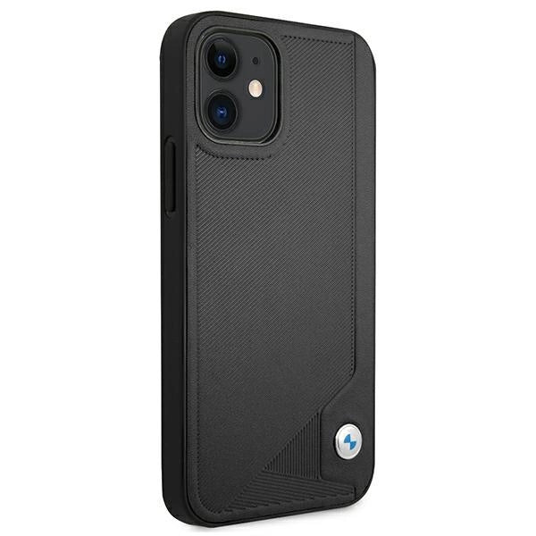 Etui BMW BMHCP12SRCDPK iPhone 12 mini 5,4 "sort/sort hårdkasse læder Deboss