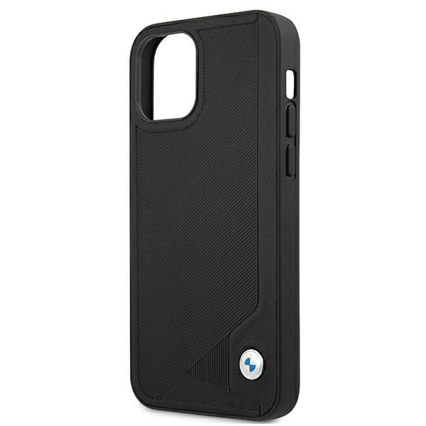 Etui BMW BMHCP12SRCDPK iPhone 12 mini 5,4 "sort/sort hårdkasse læder Deboss