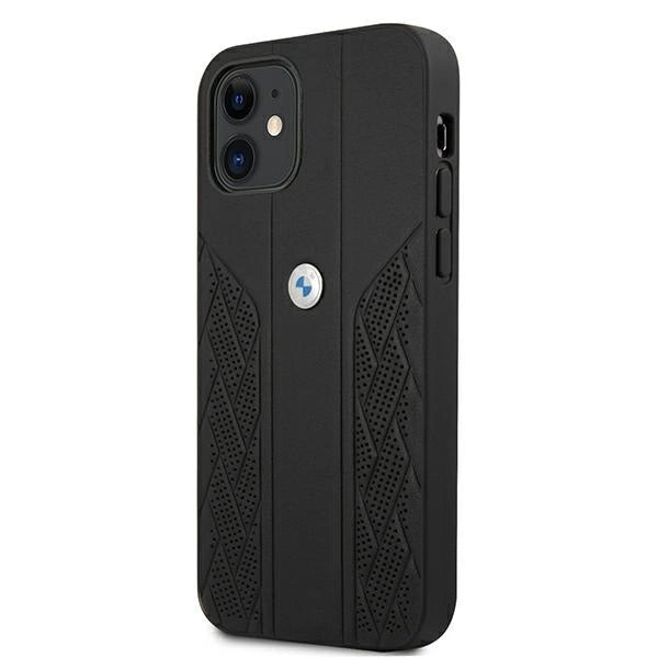 Etui BMW BMHCP12SRSPPK iPhone 12 mini 5,4 "sort/sort hårdkasse læder Curve perforeret