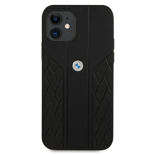 Etui BMW BMHCP12SRSPPK iPhone 12 mini 5,4 "sort/sort hårdkasse læder Curve perforeret