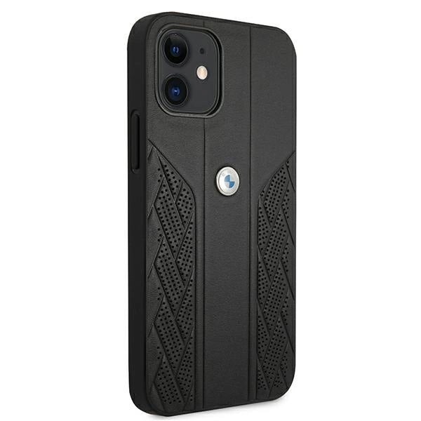 Etui BMW BMHCP12SRSPPK iPhone 12 mini 5,4 "sort/sort hårdkasse læder Curve perforeret