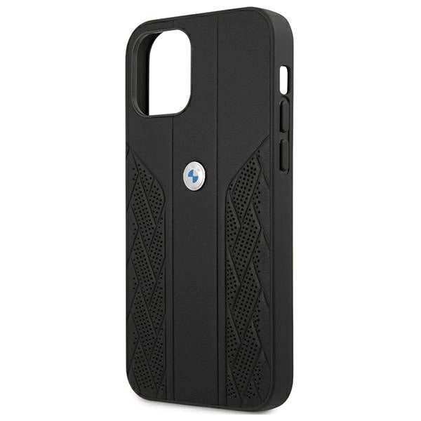 Etui BMW BMHCP12SRSPPK iPhone 12 mini 5,4 "sort/sort hårdkasse læder Curve perforeret