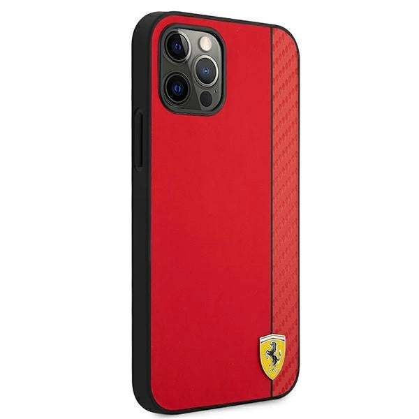 Ferrari FESAXHCP12LRE iPhone 12 Pro Max 6.7" rød/rød hardcase On Track Carbon Stripe