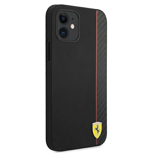 Ferrari FESAXHCP12SBK iPhone 12 mini 5.4" sort/sort hardcase On Track Carbon Stripe