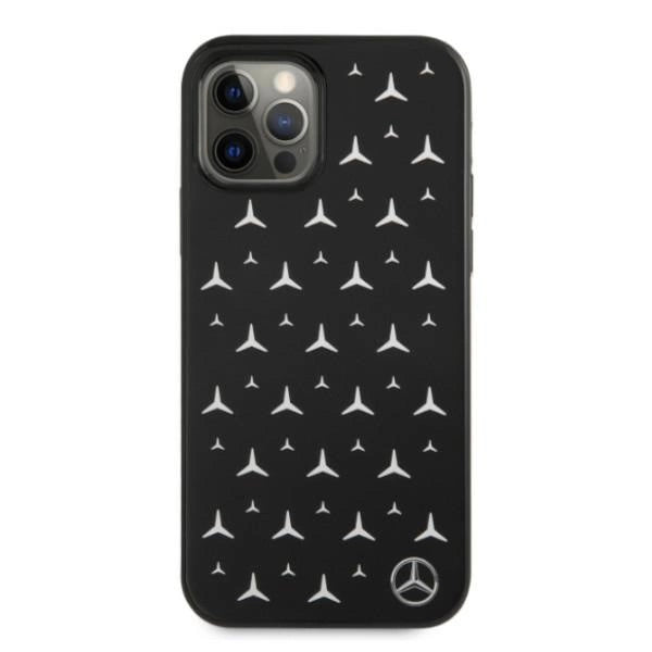Mercedes MEHCP12MESPBK iPhone 12/12 Pro 6,1" sort/sort hardcase Silver Stars mønster
