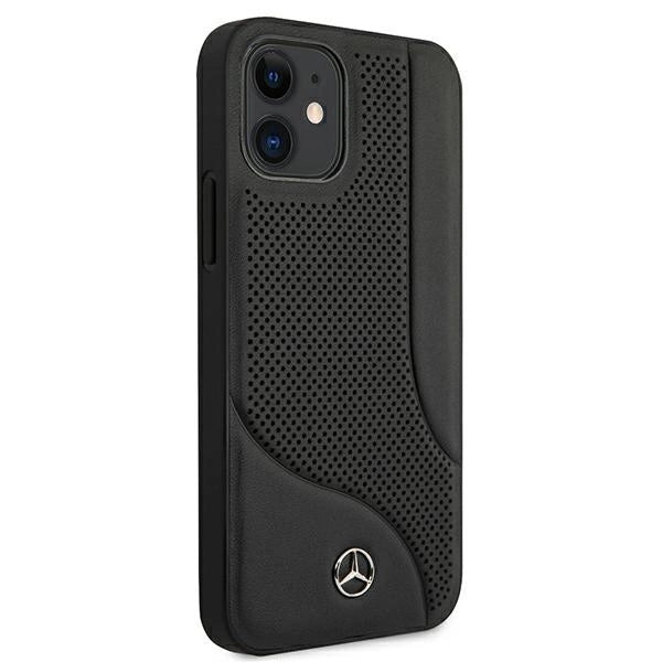 Mercedes MEHCP12SCDOBK iPhone 12 mini 5,4 "sort/sort hårdkasse læder perforeret område