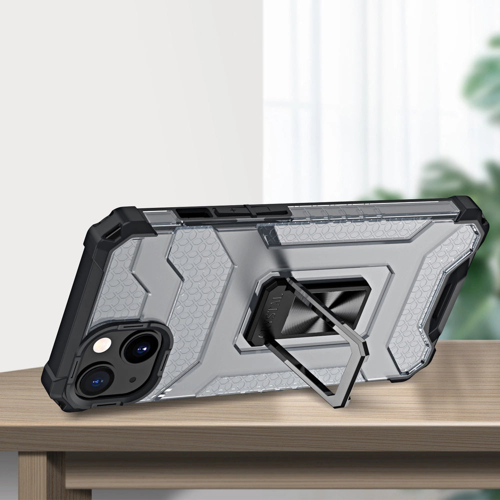 Crystal Ring Case Kickstand Tough Rugged Cover til iPhone 13 mini sort