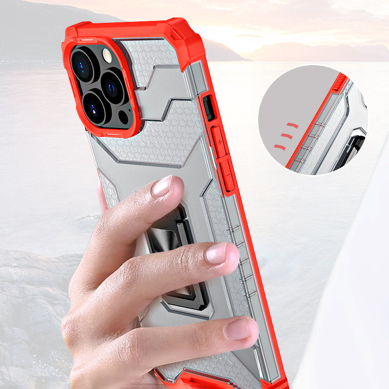 Crystal Ring Case Kickstand Tough Rugged Cover til iPhone 13 Pro blå