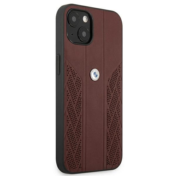 Etui BMW BMHCP13MRSPPR iPhone 13 6,1" rød/rød hårdkasse Læder Curve Perforat