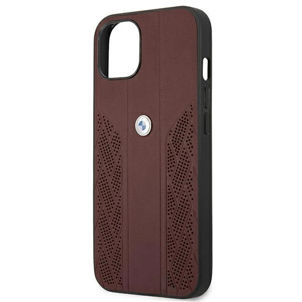 Etui BMW BMHCP13MRSPPR iPhone 13 6,1" rød/rød hårdkasse Læder Curve Perforat