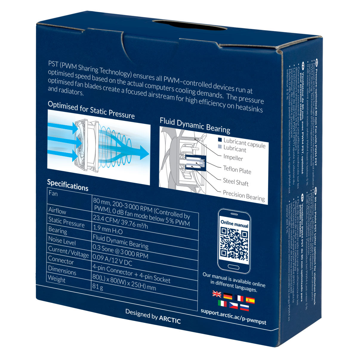 ARCTIC P8 PWM PST Computerkabinet Ventilator 8 cm Sort