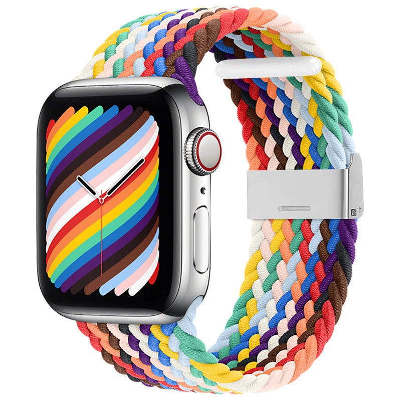 Trådt stof remme armbånd remme stof band til Apple Watch 38 / 40 / 41 mm - multicolor