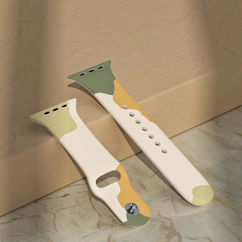 Silicone Strap Moro Watch Armbånd Band til Apple Watch 42 / 44 / 45 / 49 mm - mønster 6