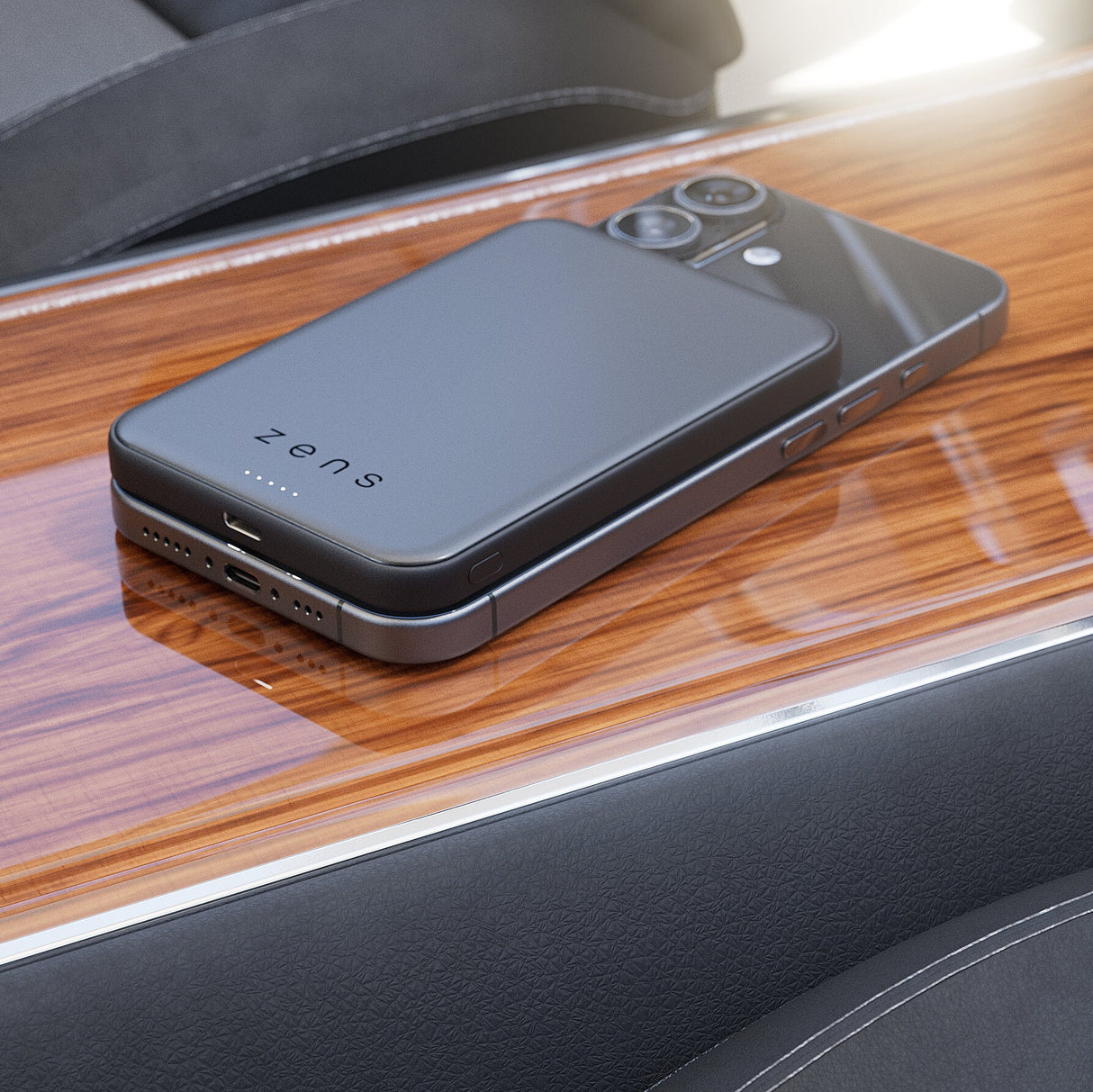 ZENS ZEPP11B/00 powerbank 10000 mAh Trådløs opladning Sort