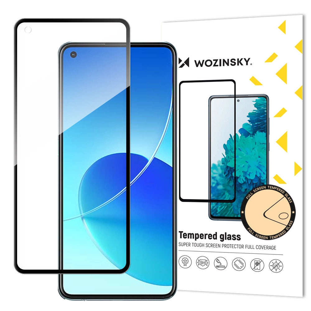 Wozinsky Temperet Glas Full Glue Super Tough Screen Protector Full Covered med Frame Case Vennlig til Oppo Reno6 4G sort