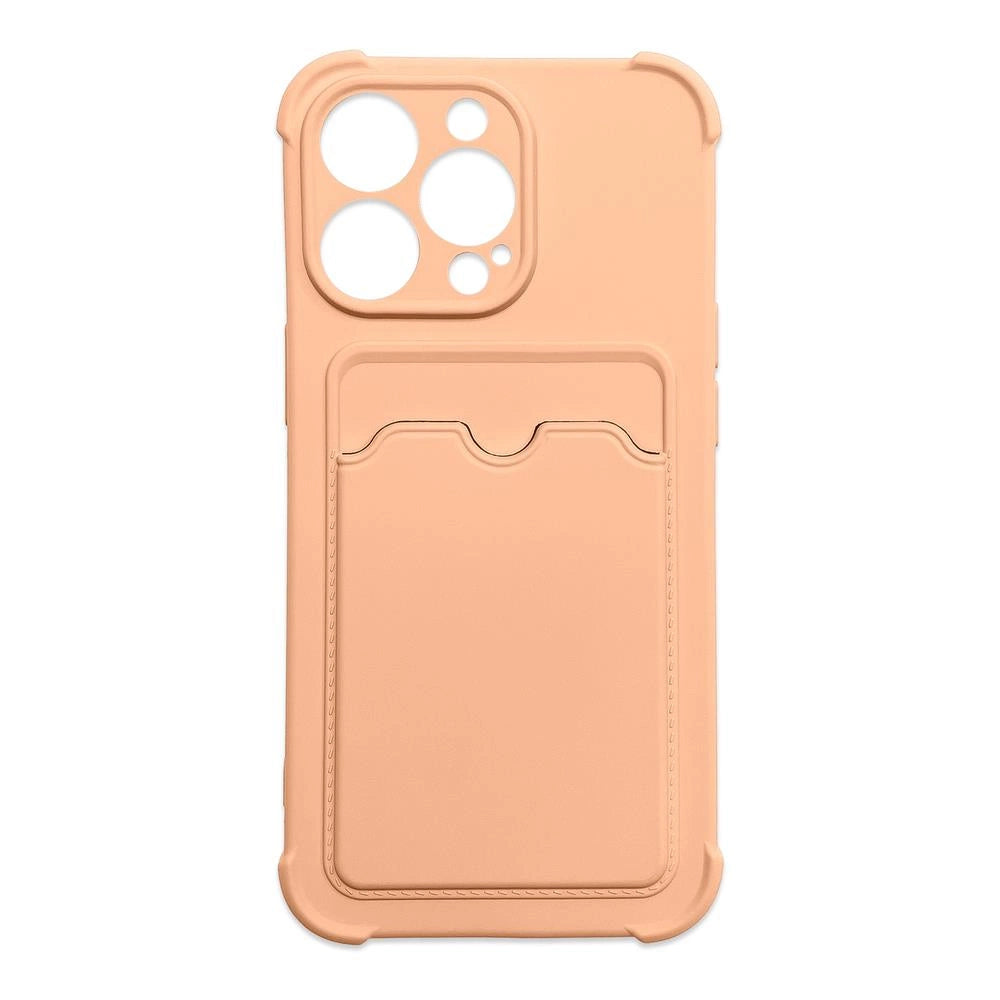Card Armor Case Pouch Cover til iPhone XS Max Card Wallet Silicone Armor Case Air Bag Pink