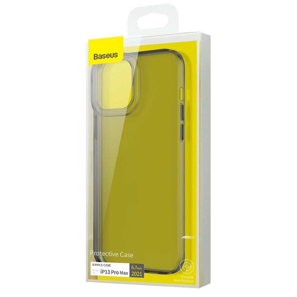 Baseus Simple Series Case gennemsigtig gelhylde til iPhone 13 Pro sort (ARAJ000401)