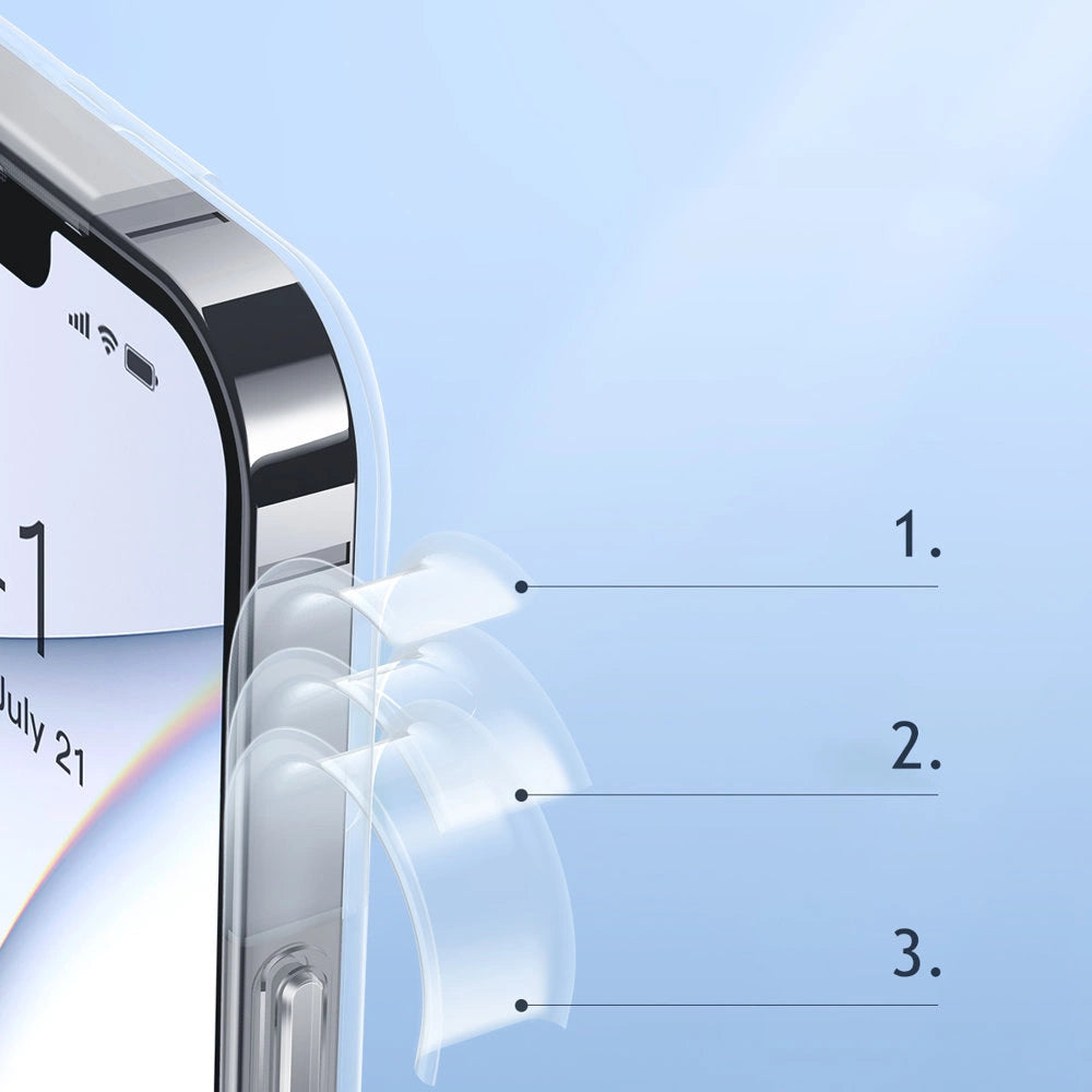 Baseus Frosted Glass Case Cover til iPhone 13 Pro Max Hard Cover med Gel Frame Transparent (ARWS000202)