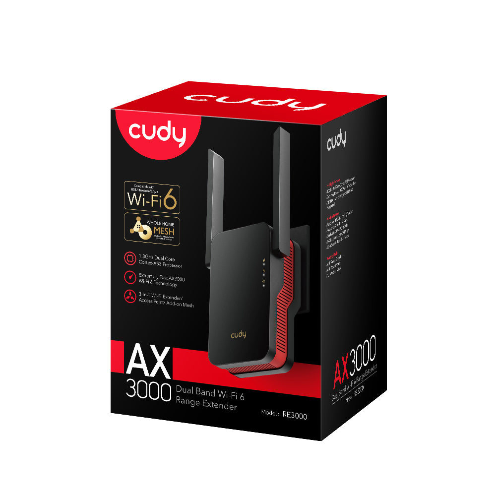 Cudy Wi Fi Repeater Re3000 Wf6 Ax3000 Mesh