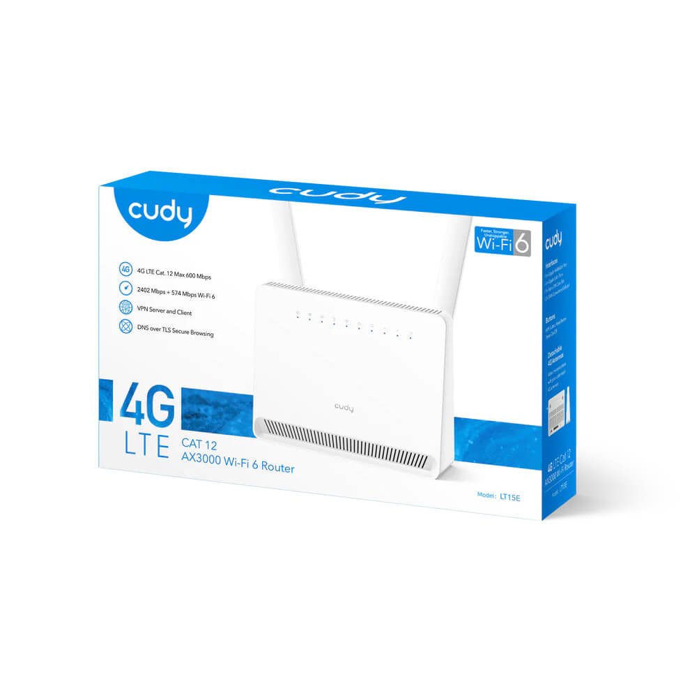 Cudy 4 G Router Lt15 E Cat12/Wf6 Ax3000 Gigabit