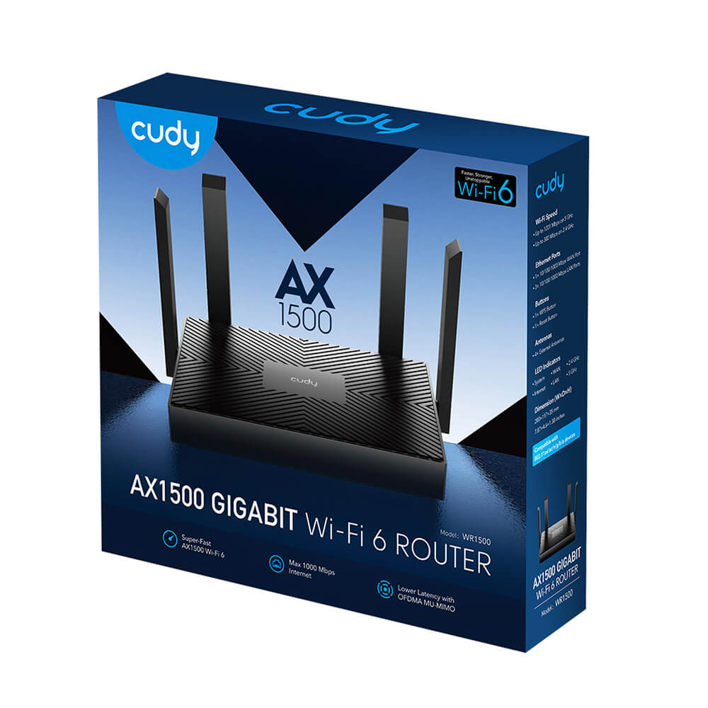 Cudy Wi Fi Router Wr1500 Wf6 Ax1500 Gigabit Mesh