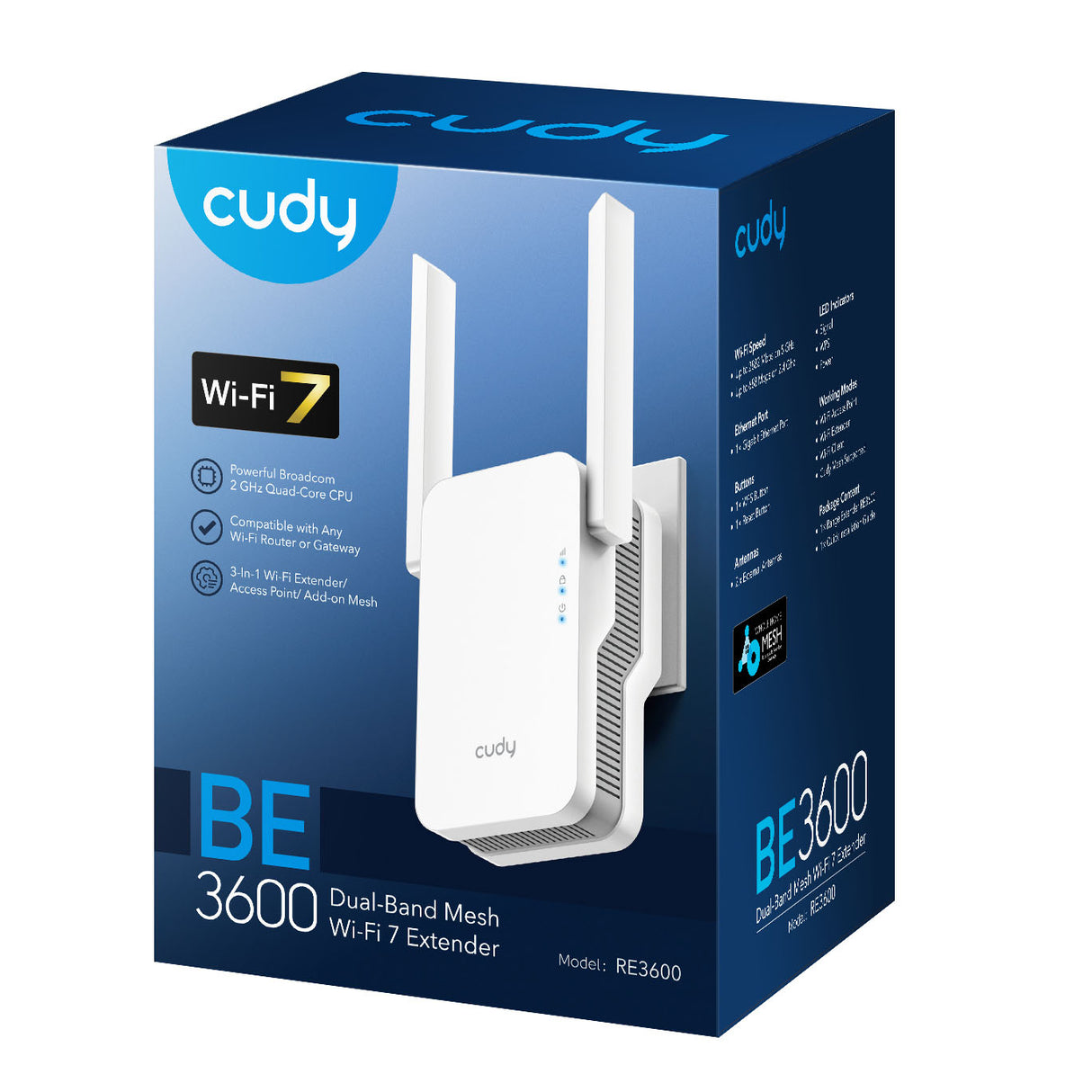 Cudy Wi Fi Repeater Re3600 Wf7 Be3600