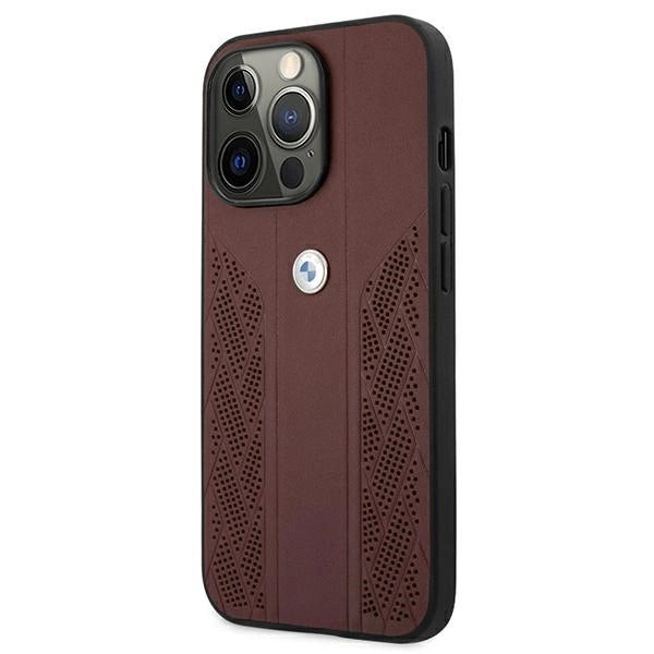 Etui BMW BMHCP13LRSPPR iPhone 13 Pro/13 6,1" rød/rød hårdkasse Læder Curve Perforat