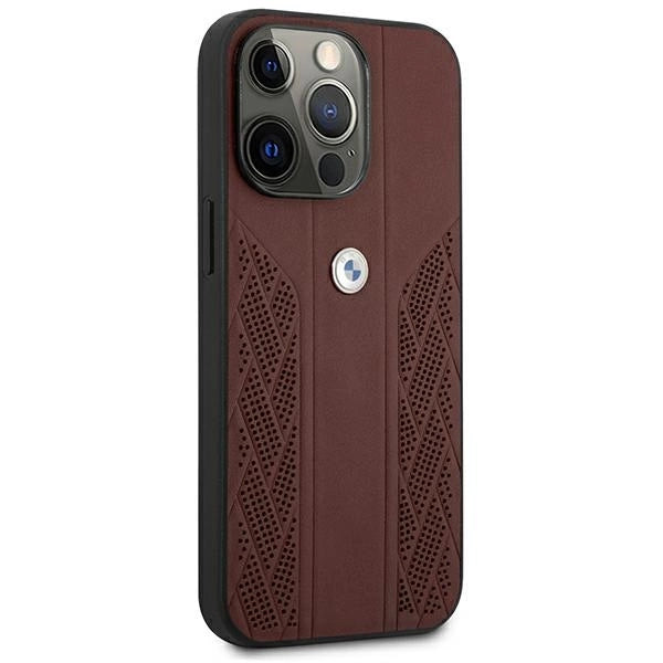 Etui BMW BMHCP13LRSPPR iPhone 13 Pro/13 6,1" rød/rød hårdkasse Læder Curve Perforat