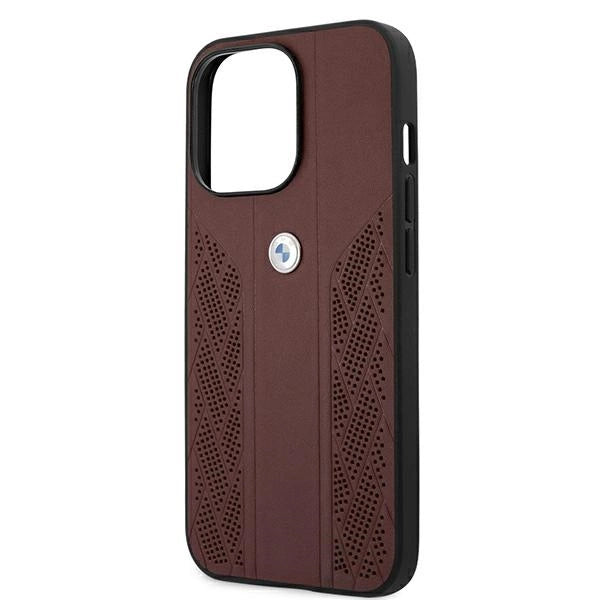 Etui BMW BMHCP13LRSPPR iPhone 13 Pro/13 6,1" rød/rød hårdkasse Læder Curve Perforat