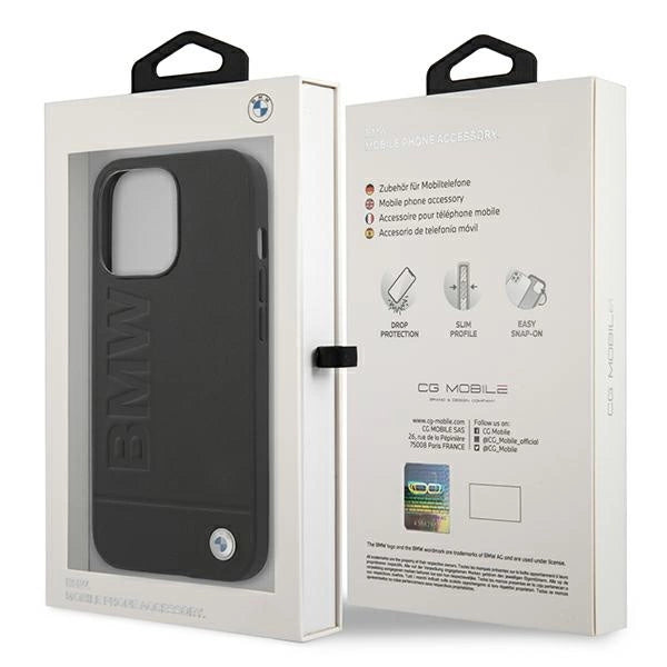 Etui BMW BMHCP13XSLLBK iPhone 13 Pro Max 6,7" sort/sort hårdkasse Signatur Logo Aftryk