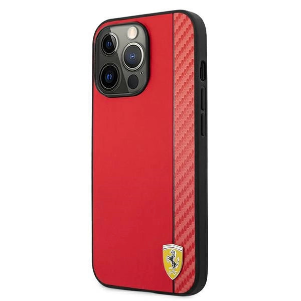 Ferrari FESAXHCP13XRE iPhone 13 Pro Max 6.7" rød/rød hardcase On Track Carbon Stripe