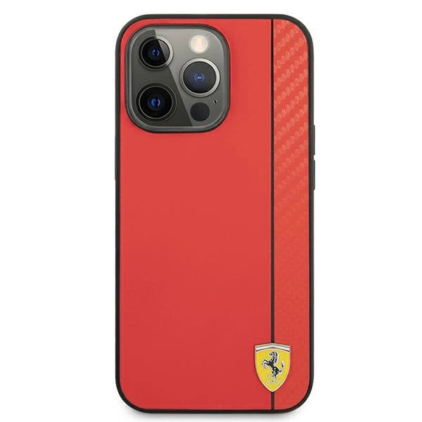 Ferrari FESAXHCP13XRE iPhone 13 Pro Max 6.7" rød/rød hardcase On Track Carbon Stripe