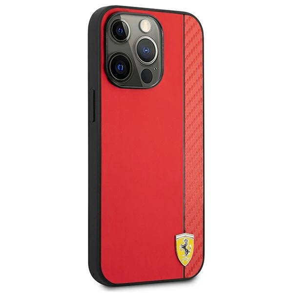 Ferrari FESAXHCP13XRE iPhone 13 Pro Max 6.7" rød/rød hardcase On Track Carbon Stripe