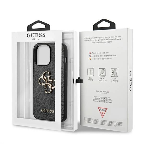 Guess GUHCP13L4GMGGR iPhone 13 Pro / 13 6.1" grå/grå hardcase 4G Big Metal Logo