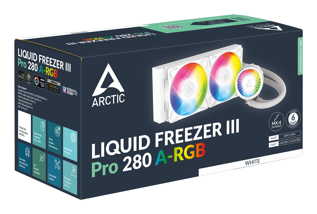 ARCTIC Liquid Freezer III Pro 280 A-RGB Vandkøler 1-pack Hvid 140 mm