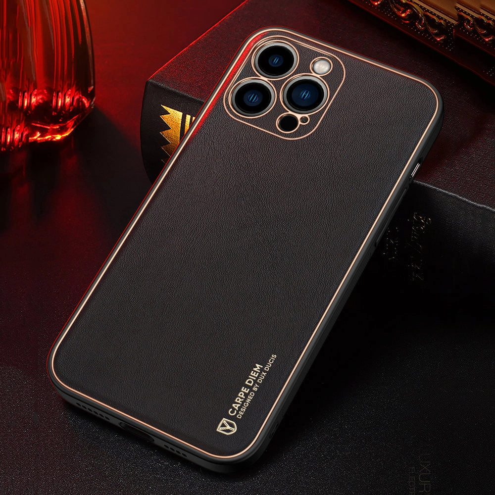 Dux Ducis Yolo elegant kuffert lavet af blødt TPU og PU læder til iPhone 13 Pro Max rød