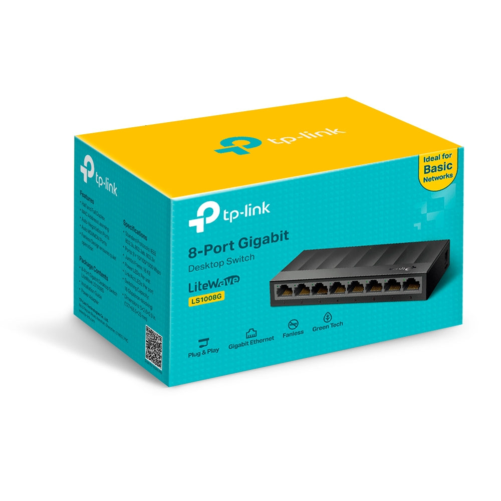 TP-Link LS1008G netværksswitch Ikke administreret Gigabit Ethernet (10/100/1000) Sort