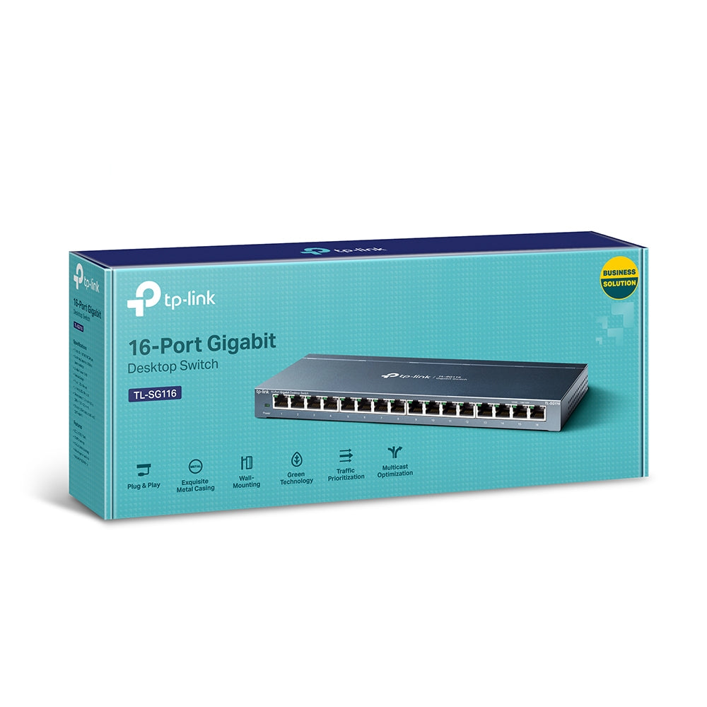 TP-Link TL-SG116 netværksswitch Ikke administreret Gigabit Ethernet (10/100/1000) Sort