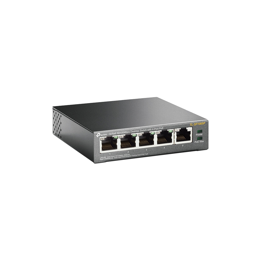 TP-Link TL-SF1005P netværksswitch Ikke administreret Fast Ethernet (10/100) Strøm over Ethernet (PoE) Sort