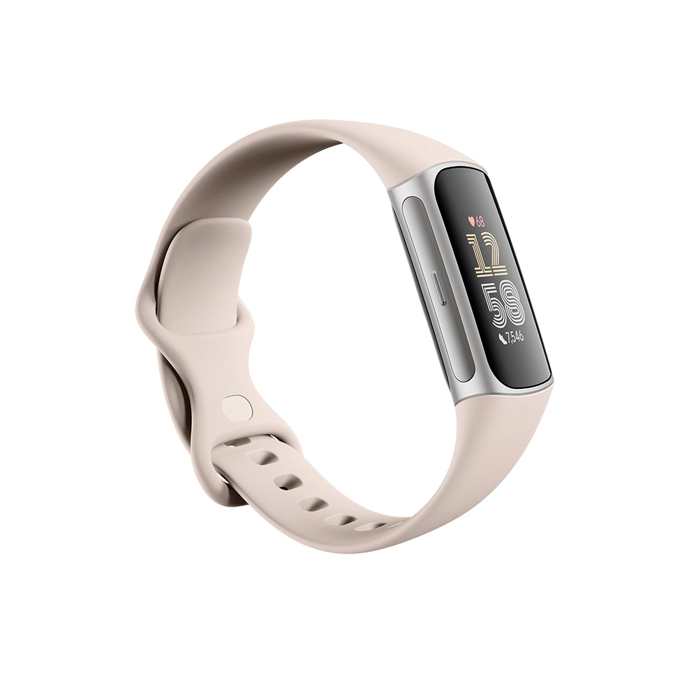 Fitbit Charge 6 AMOLED Aktivitetstracker til håndled Beige, Sølv