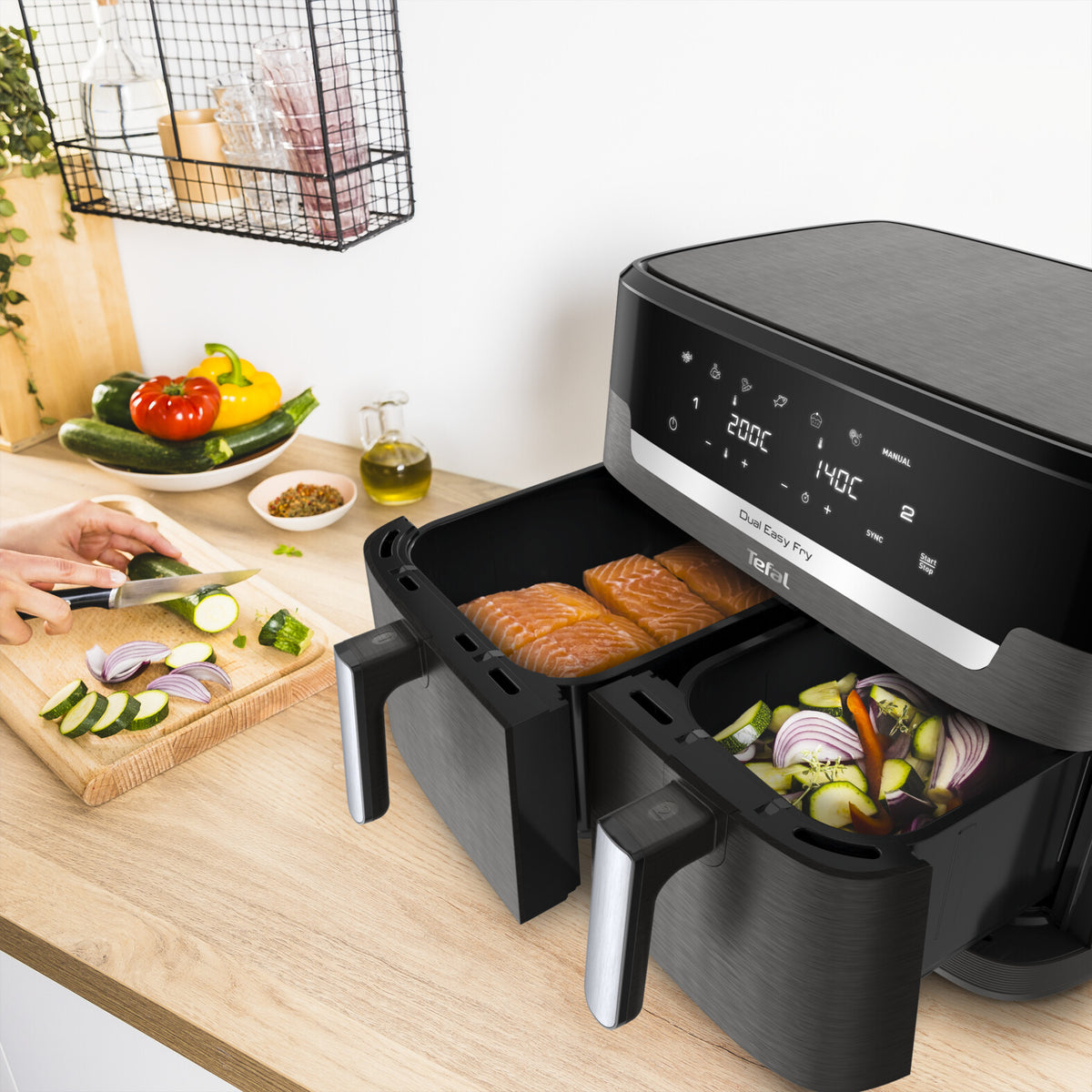 Tefal Easy Fry Dual XXL EY942HE0 fryer Double 11 L Stand-alone 2020 W Hot air fryer Grey