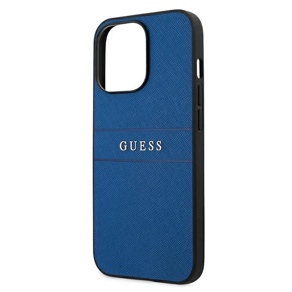 Guess GUHCP13LPSASBBL iPhone 13 Pro / 13 6.1" blå/blå Saffiano Strap