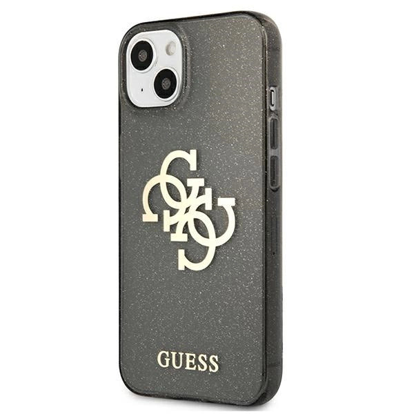 Guess GUHCP13SPCUGL4GBK iPhone 13 mini 5.4" sort/sort hardcase Glitter 4G Stor logo