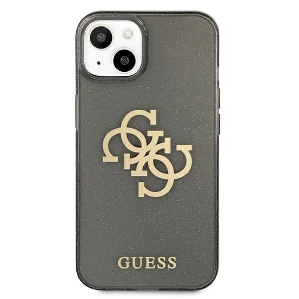 Guess GUHCP13SPCUGL4GBK iPhone 13 mini 5.4" sort/sort hardcase Glitter 4G Stor logo