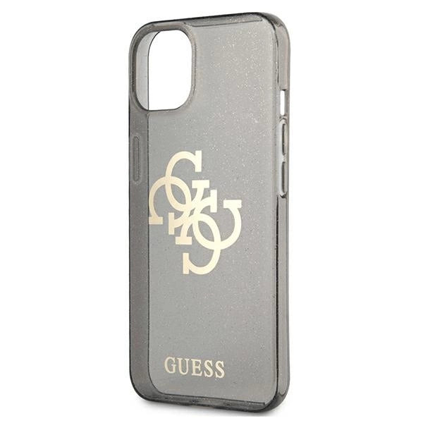 Guess GUHCP13SPCUGL4GBK iPhone 13 mini 5.4" sort/sort hardcase Glitter 4G Stor logo